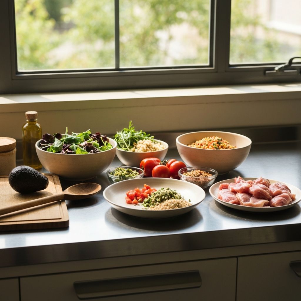 Blandning av friska ingredienser för måltidsberedning